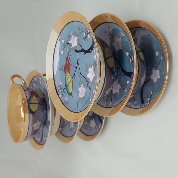 Japanese Lusterware Cup & Saucers - Picture 12 of 16